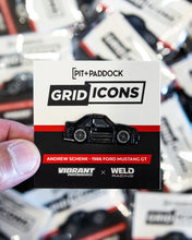 Load image into Gallery viewer, Pit+Paddock x Leen Customs Enamel Pin - Andrew Schenk Fox Body Mustang
